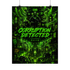 Corruption Detected Gaming Poster-  Neon Cyberpunk Inspired Gaming Art
