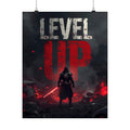 Level Up Poster — Dark Sci‑Fi Gamer Wall Art