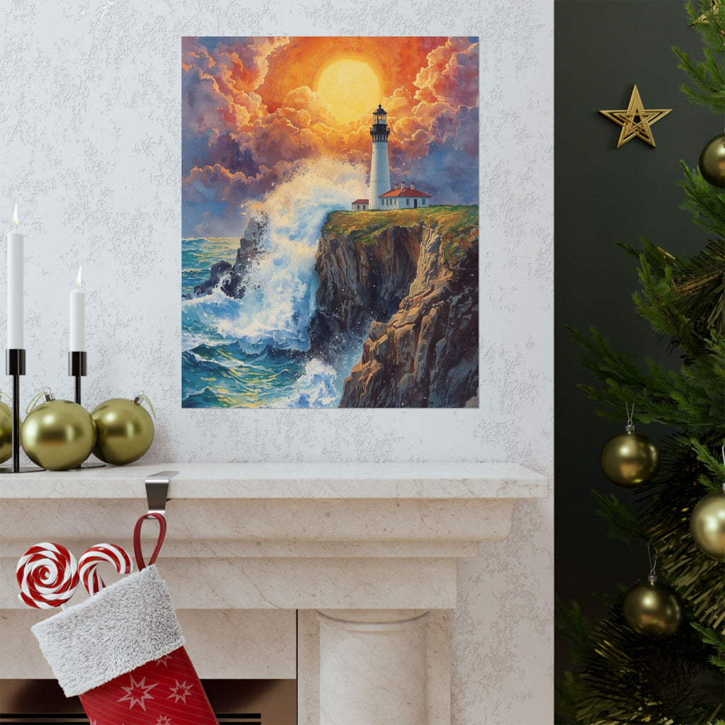 Stunning Matte Vertical Posters for Coastal Decor, Lighthouse Art, Beach House Wall Art, Seascape Prints, Ocean Lovers Gift