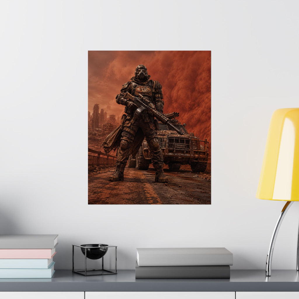 Posters — Post‑Apocalyptic Soldier Matte Vertical Art Print