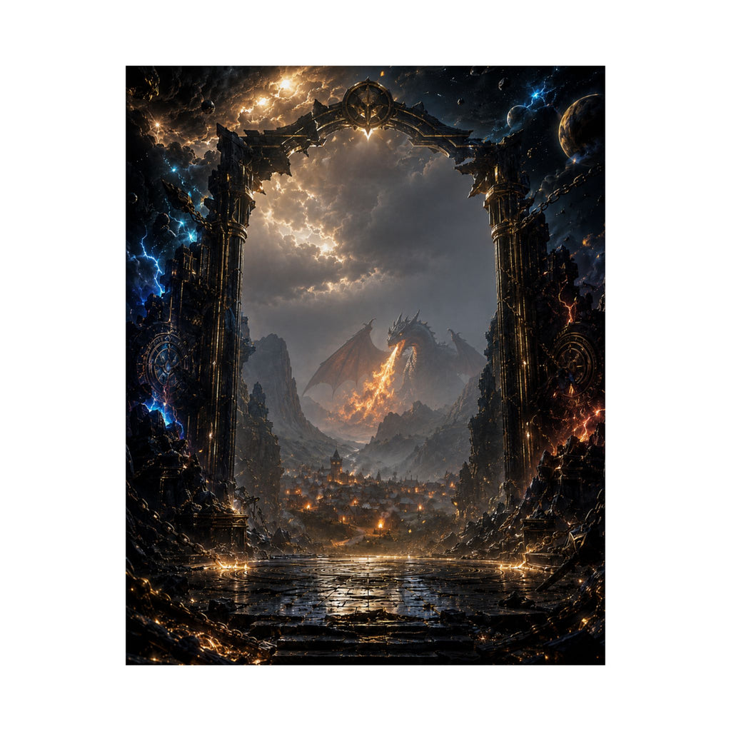 Fantasy Dragon Gaming Wall Art — Epic Dragon Lair Wall Art