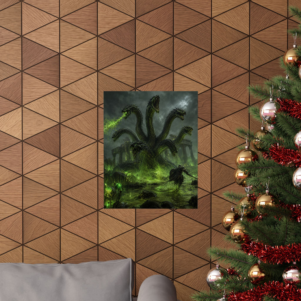 Hydra Monster Matte Vertical Poster | Dark Fantasy, Green Swamp