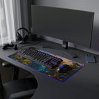 Minecraft Fantasy LED Gaming Mouse Pad — RGB Extended Desk Mat with Castle & Dragon Scene
