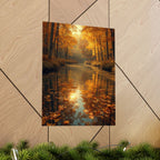 Autumn Reflection Art Poster, Matte Vertical Posters, Fall Decor, Home Wall Art, Nature Print, Seasonal Decoration