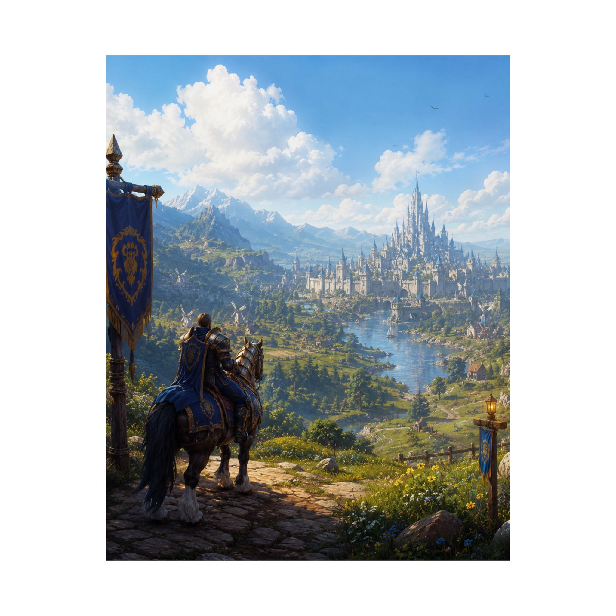Wow inspired Gaming Art  — Scenic Medieval Castle Landscape