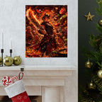 Fiery Anime Chef Matte Vertical Poster | Spicy Cooking Illustration