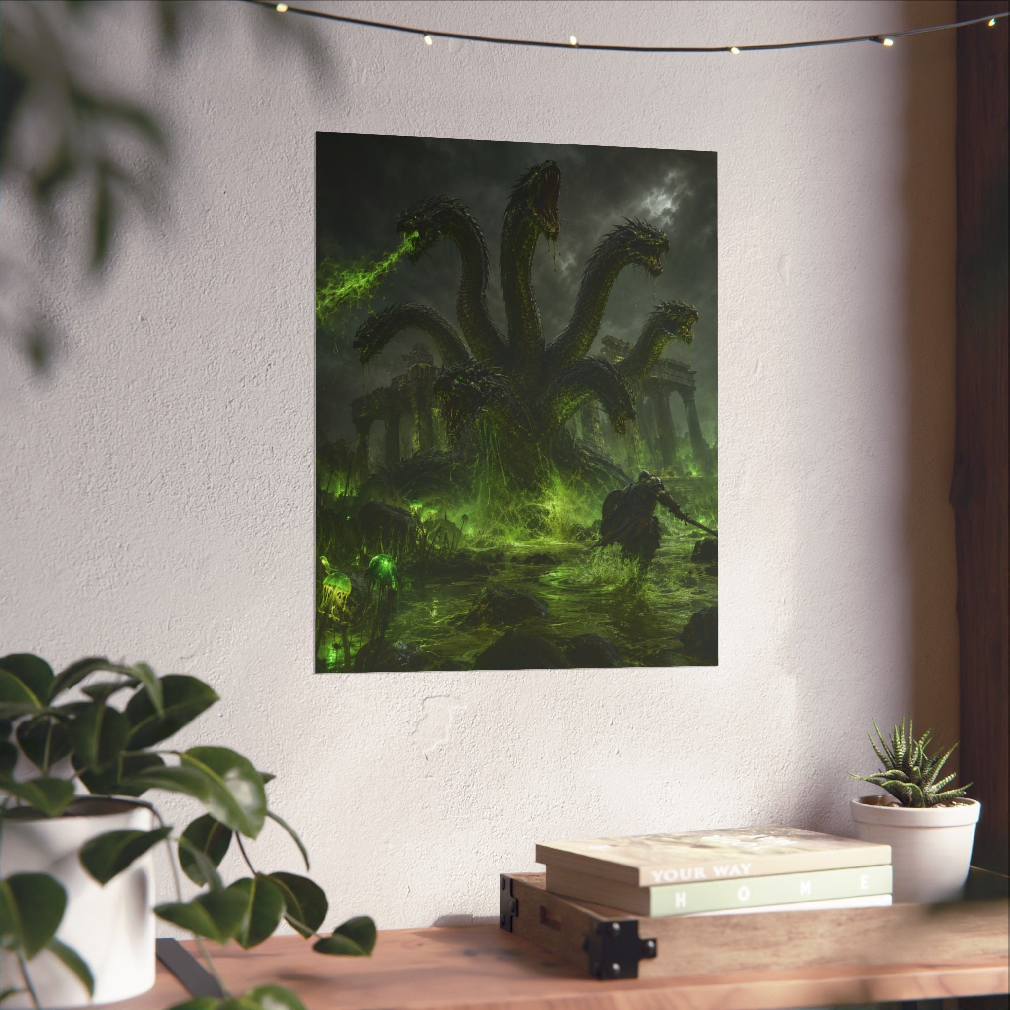 Hydra Monster Matte Vertical Poster | Dark Fantasy, Green Swamp