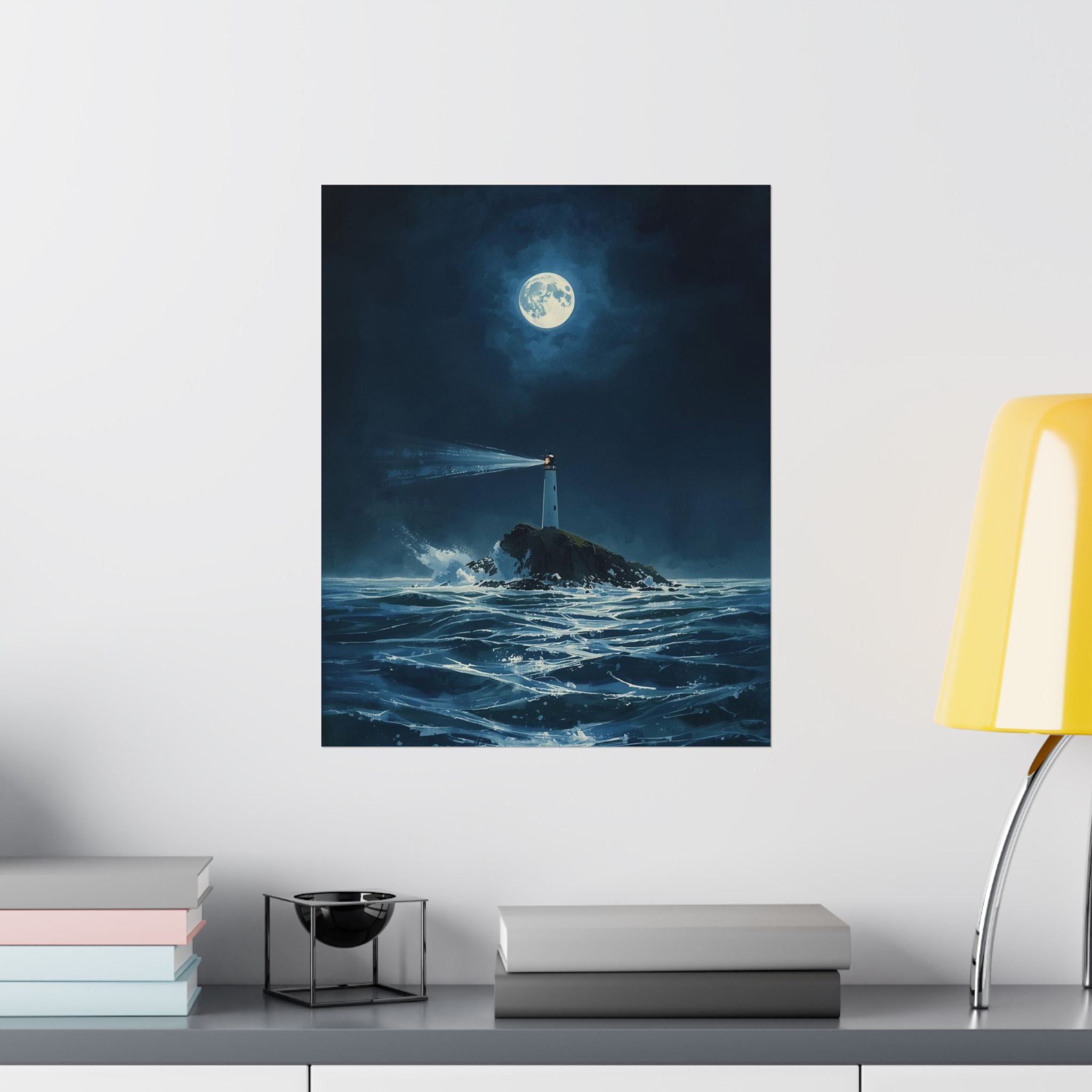 Lighthouse Poster Prints, Nautical Wall Art, Coastal Decor, Home Office Decoration, Gift for Sailors
