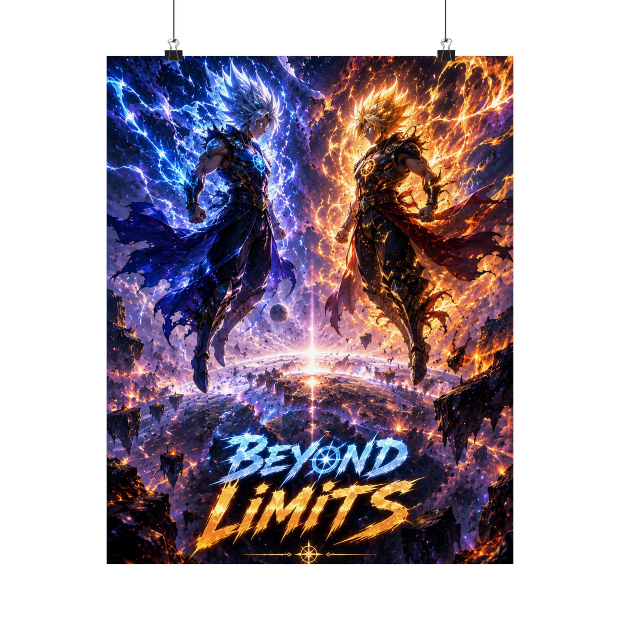 Beyond Limits Dragon Ball Inspired Gaming Poster — Fantasy Duel Anime Wall Art