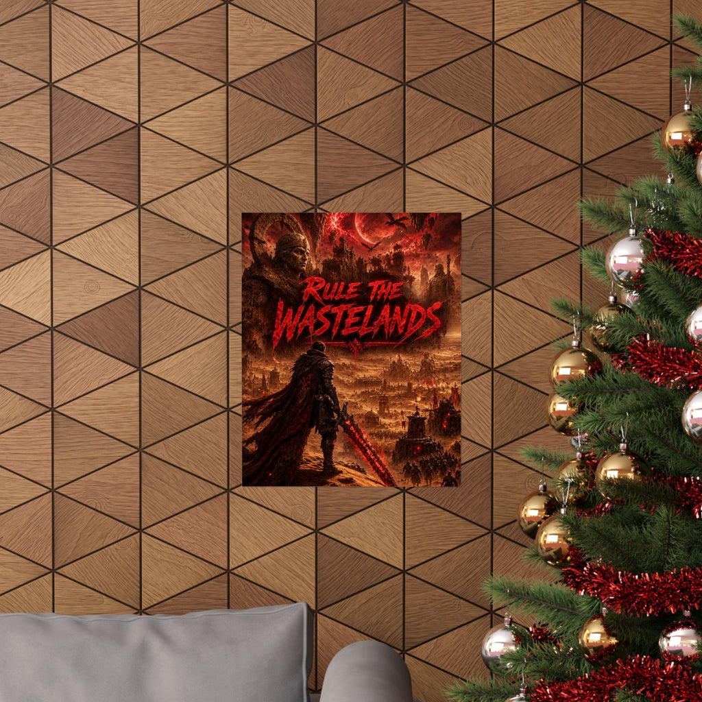 Rule the Wastelands Gaming Poster — Post-Apocalyptic Warrior Gaming Art