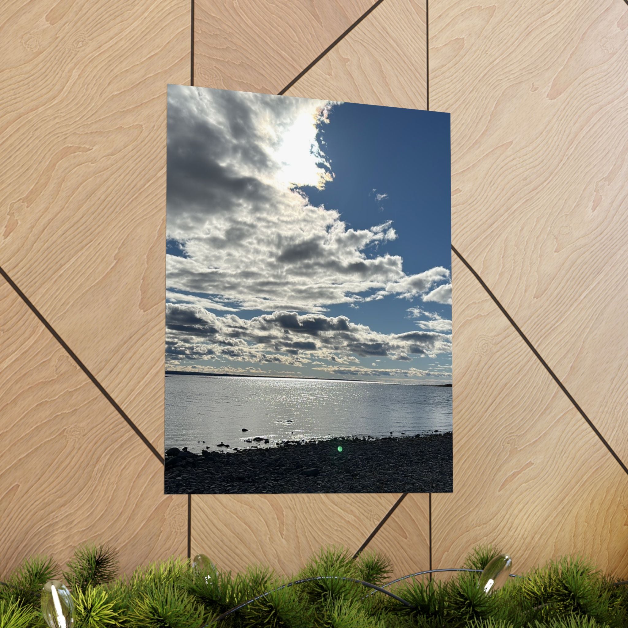 Serene Landscape Poster, Matte Vertical Art Print for Home Decor, Lake Michigan