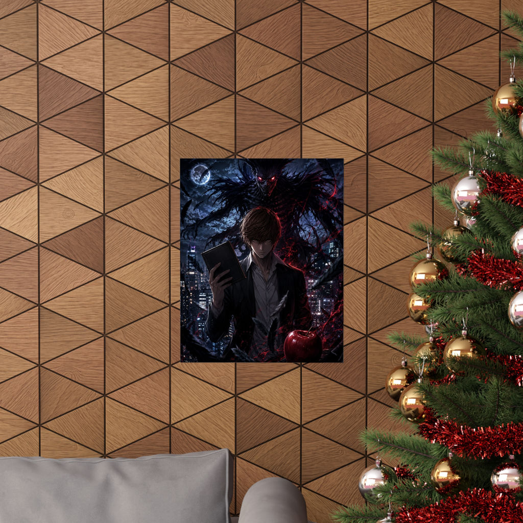 Death Note Matte Poster — Dark Ryuk & Light Yagami Anime Art (Vertical)
