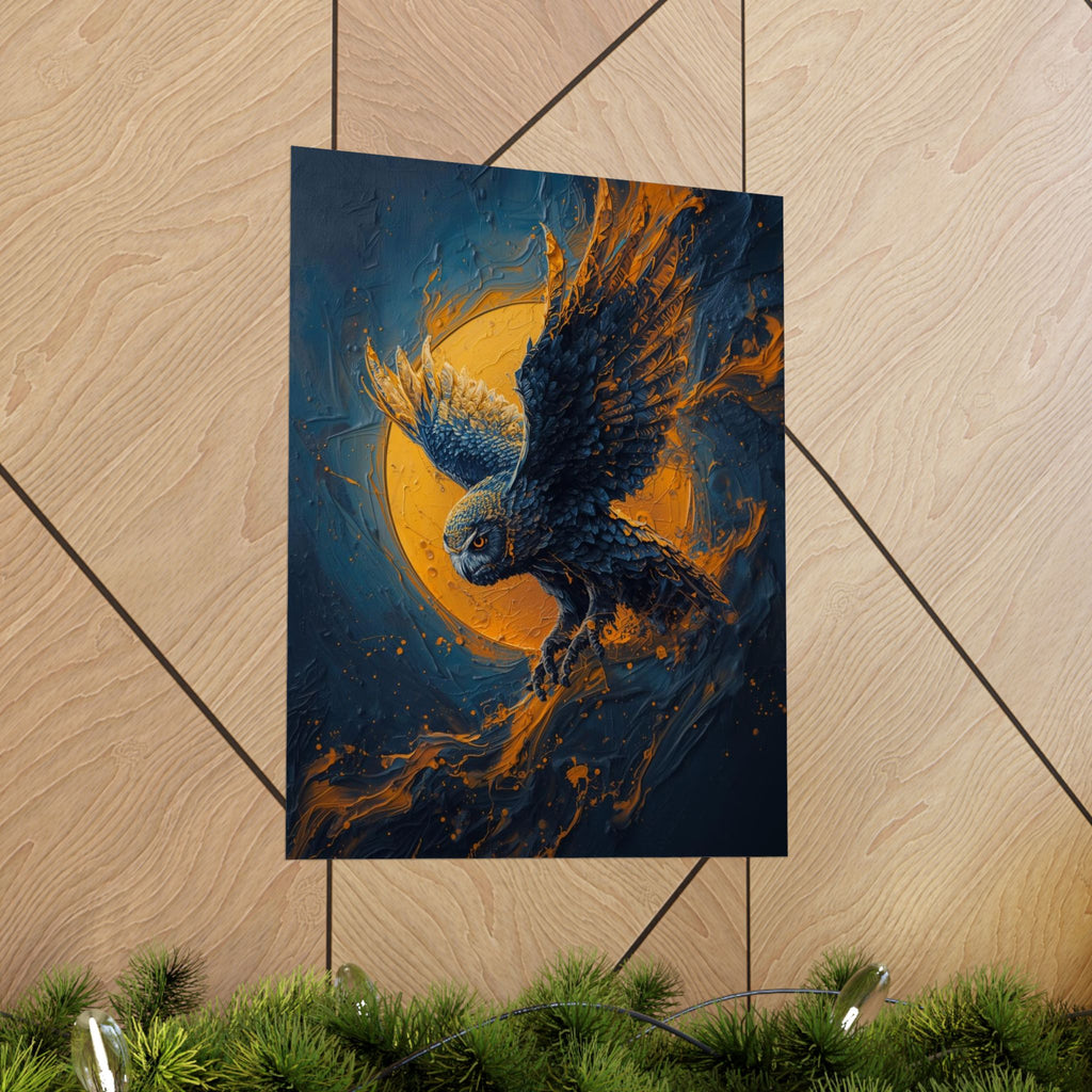 Majestic Owl Art Poster | Home Decor, Wall Art, Nature Gift, Bohemian Style, Owl Lover's Gift