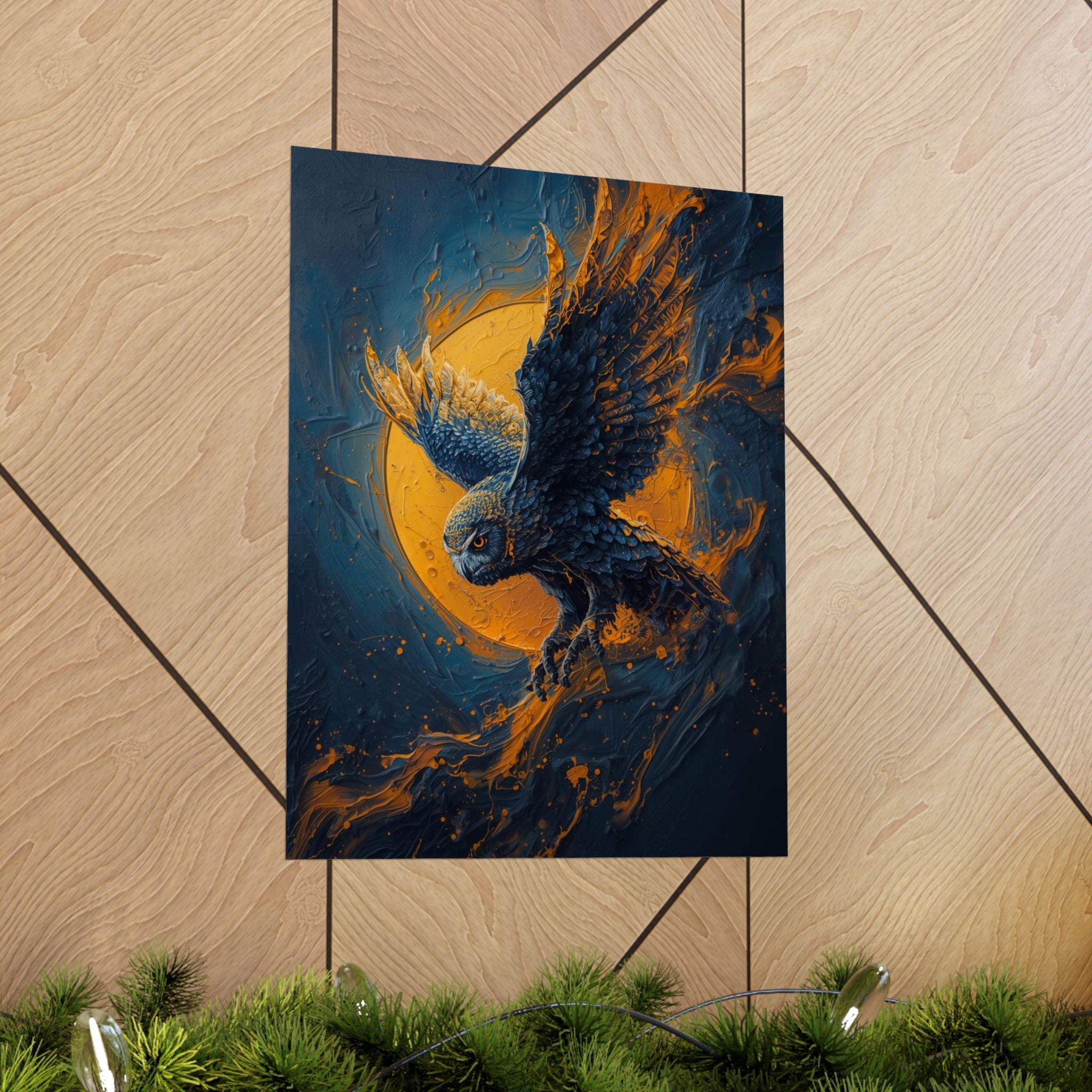 Majestic Owl Art Poster | Home Decor, Wall Art, Nature Gift, Bohemian Style, Owl Lover's Gift