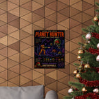 Planet Hunter Retro Gaming Poster — Retro Sci‑Fi Matte Vertical Wall Art