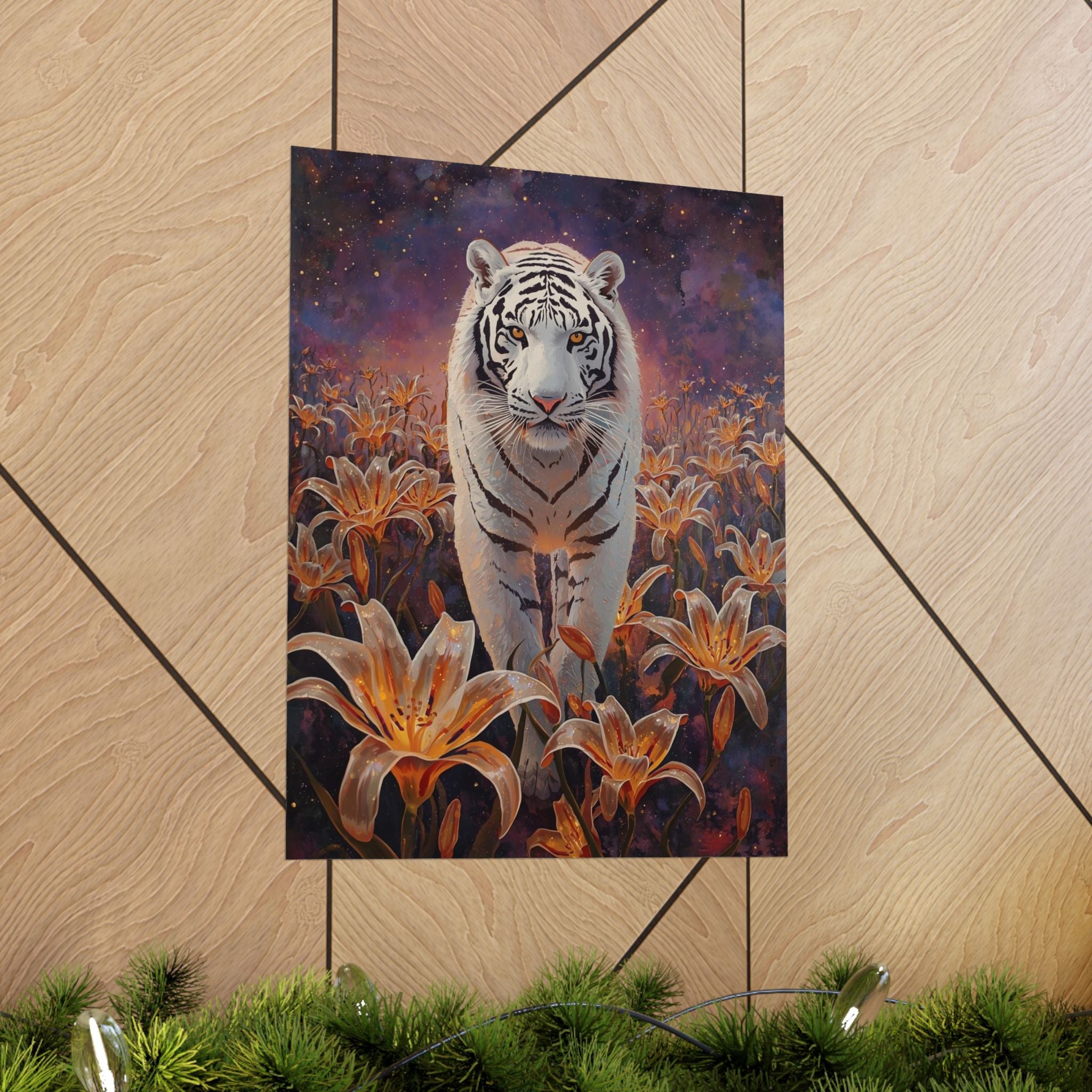 Majestic Tiger Poster, Wildlife Wall Art, Nature Decor, Animal Poster, Home Aesthetic, Gift for Animal Lovers, Vintage Print