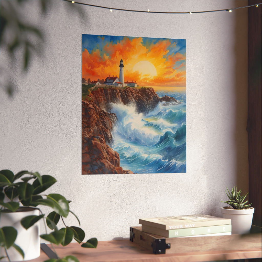 Lighthouse Coastal Matte Vertical Posters, Ocean Decor, Seascape Art Prints, Home Wall Art, Nautical Gift Ideas