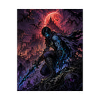 Dark Fantasy Reaver Gaming Poster — Nightblade Warrior Castle Art Print