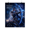 Frostborn Archer MOBA Vertical Poster — Fantasy Ice Archer Wall Art