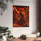 Fiery Anime Chef Matte Vertical Poster | Spicy Cooking Illustration
