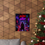 Enter the Grid Neon Cyberpunk Gaming Poster