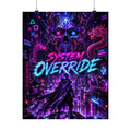 System Override Cyberpunk Poster — Neon Soaked Gaming Art