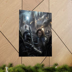 Dark Fantasy Poster — Medieval Warrior & Wizard Wall Art
