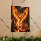 Fiery Phoenix Rising Matte Vertical Poster | Mythical Bird Wall Art