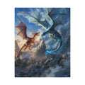 Dragon Battle Matte Poster — Fiery & Frosty Fantasy Wall Art