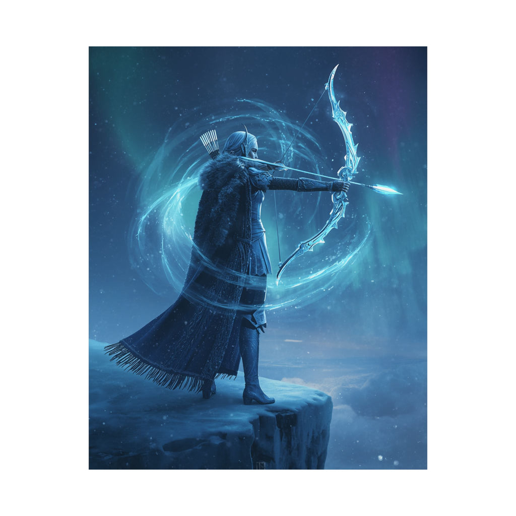 Ice Archer Matte Poster — Fantasy Bow Warrior Wall Art