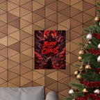Born From Chaos Gaming Poster — Dark Fantasy Red Samurai Gaming Wall Art