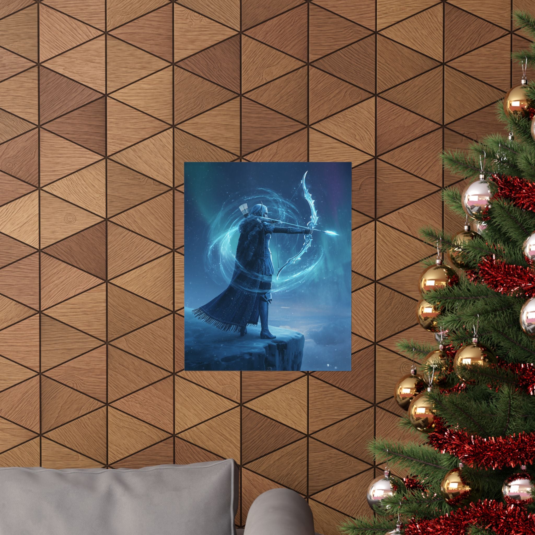 Ice Archer Matte Poster — Fantasy Bow Warrior Wall Art