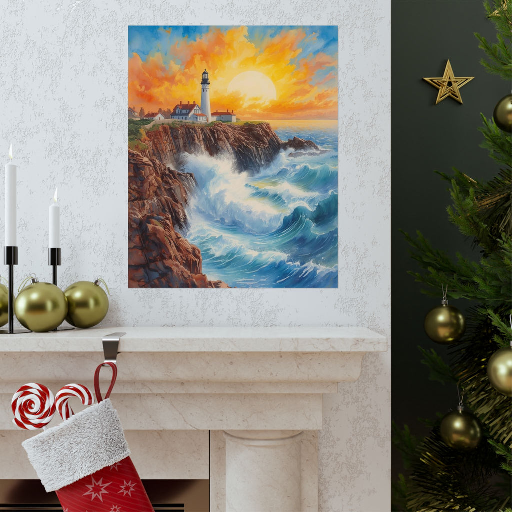 Lighthouse Coastal Matte Vertical Posters, Ocean Decor, Seascape Art Prints, Home Wall Art, Nautical Gift Ideas