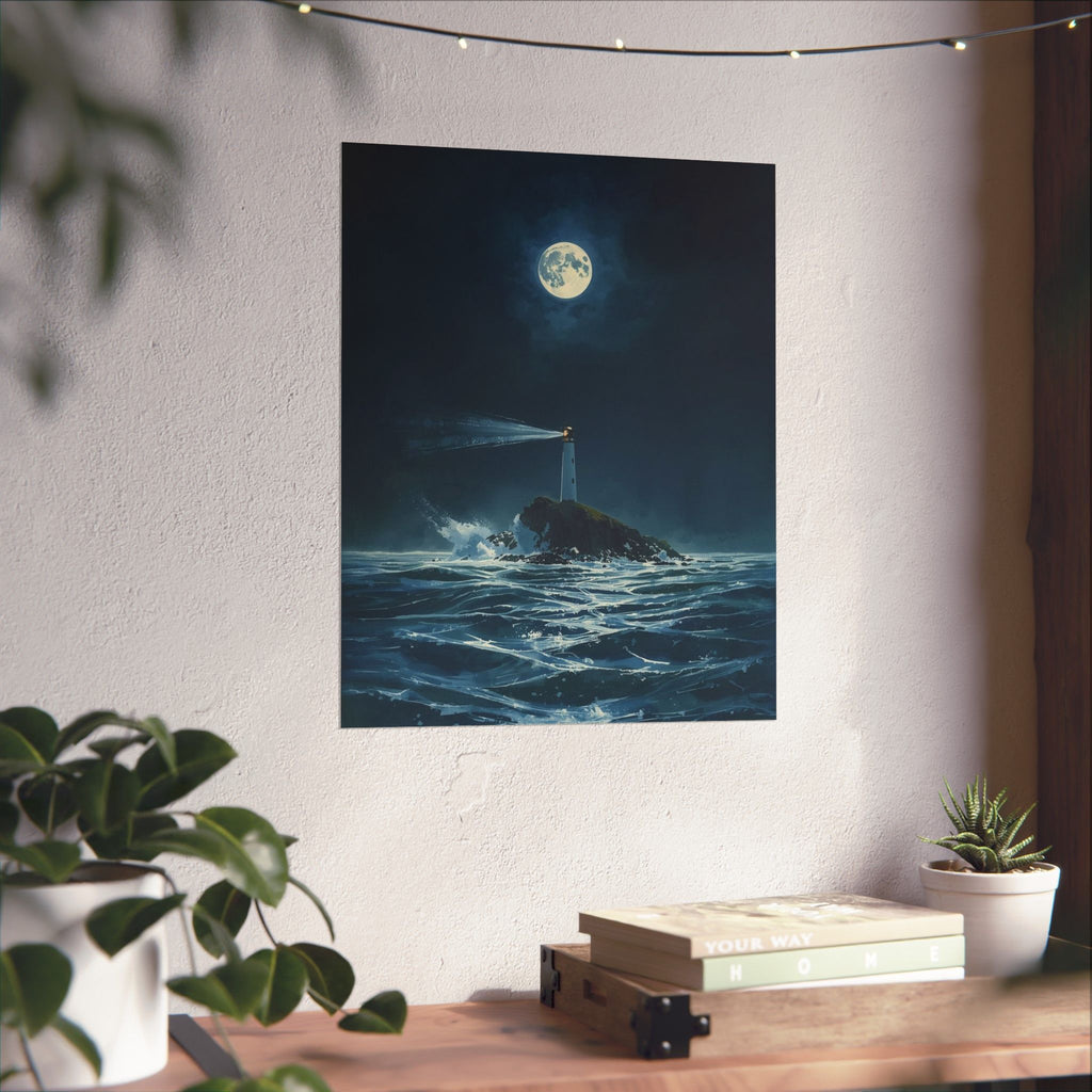Lighthouse Poster Prints, Nautical Wall Art, Coastal Decor, Home Office Decoration, Gift for Sailors