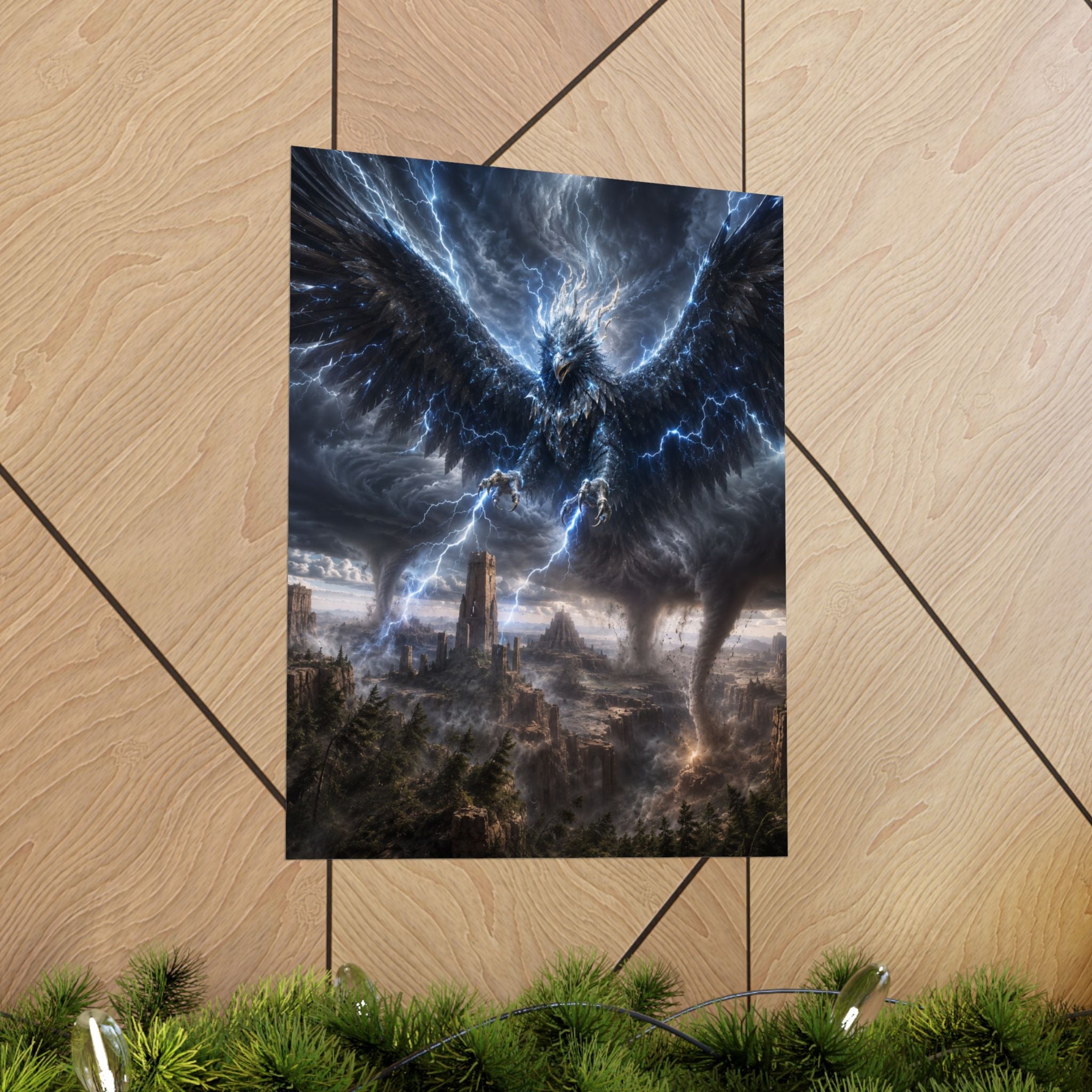 Storm Raven Poster | Matte Vertical Fantasy Wall Art