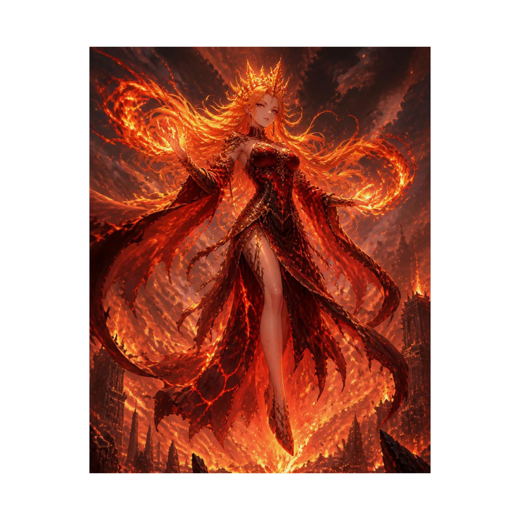 Fiery Phoenix Queen Poster — Fantasy Wall Art for Gamers & Home Décor