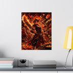 Fiery Anime Chef Matte Vertical Poster | Spicy Cooking Illustration