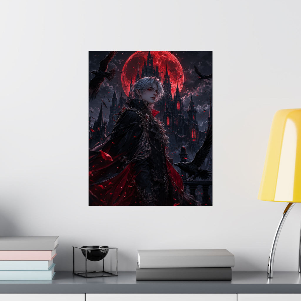 Vampire Lord with Red Moon Poster