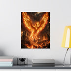 Fiery Phoenix Rising Matte Vertical Poster | Mythical Bird Wall Art