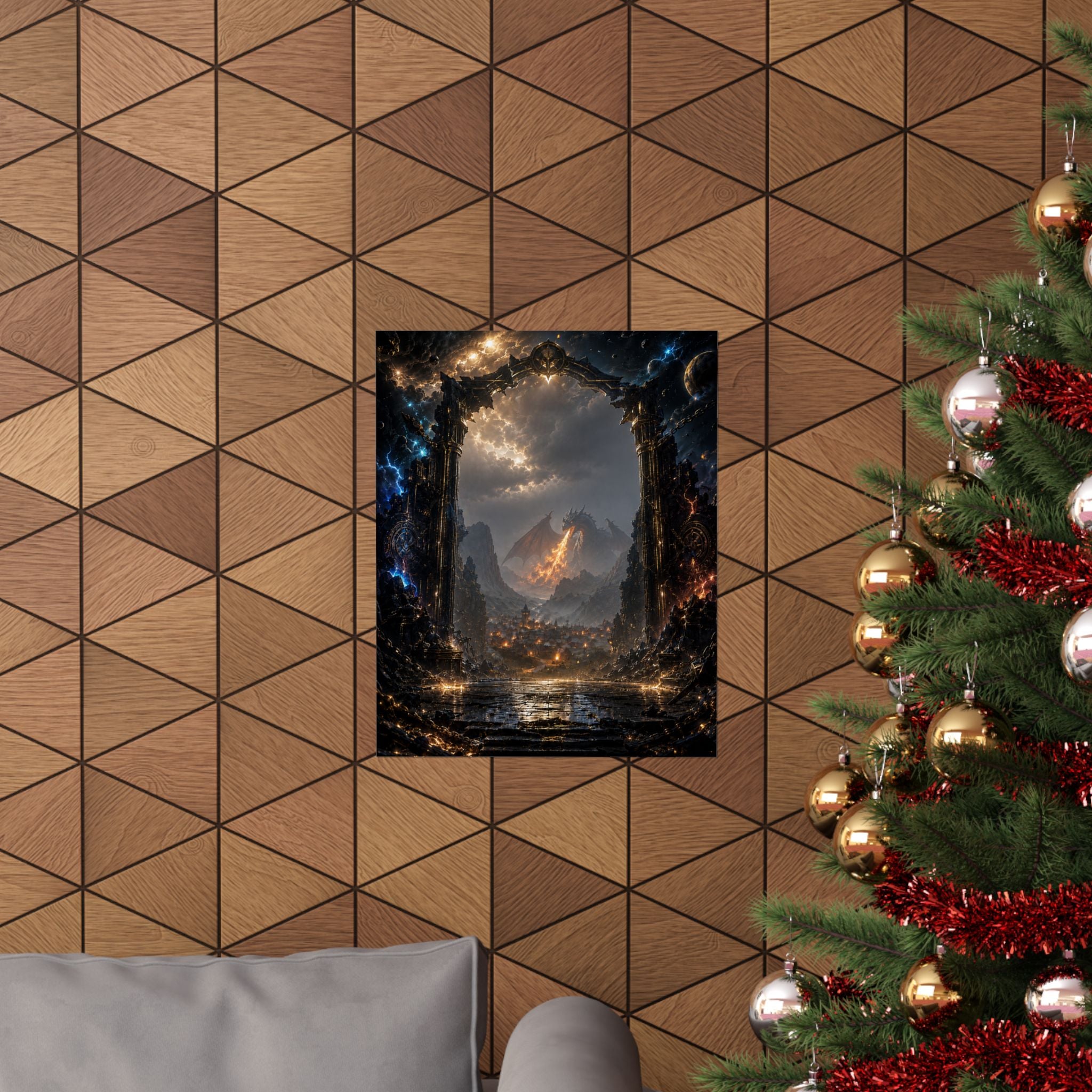 Fantasy Dragon Gaming Wall Art — Epic Dragon Lair Wall Art