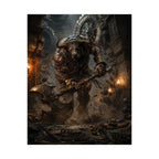 Minotaur Warrior Matte Vertical Poster | Fantasy Monster Dungeon Art
