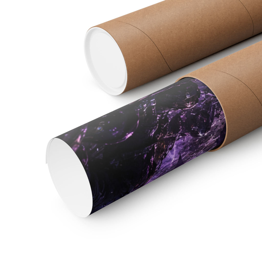Dark Fantasy Dota Samurai Poster — Purple Lightning Warrior Matte Vertical Print