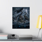 Giant Kraken Attack Matte Poster | Nautical Sea Monster Storm Art