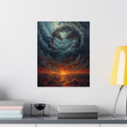 Mythical Dragon Art Poster, Fantasy Wall Decor, Home Art Print, Gift for Dragon Lovers, Matte Vertical Wall Art
