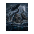 Giant Kraken Attack Matte Poster | Nautical Sea Monster Storm Art