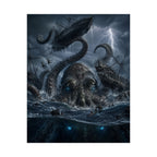 Giant Kraken Attack Matte Poster | Nautical Sea Monster Storm Art