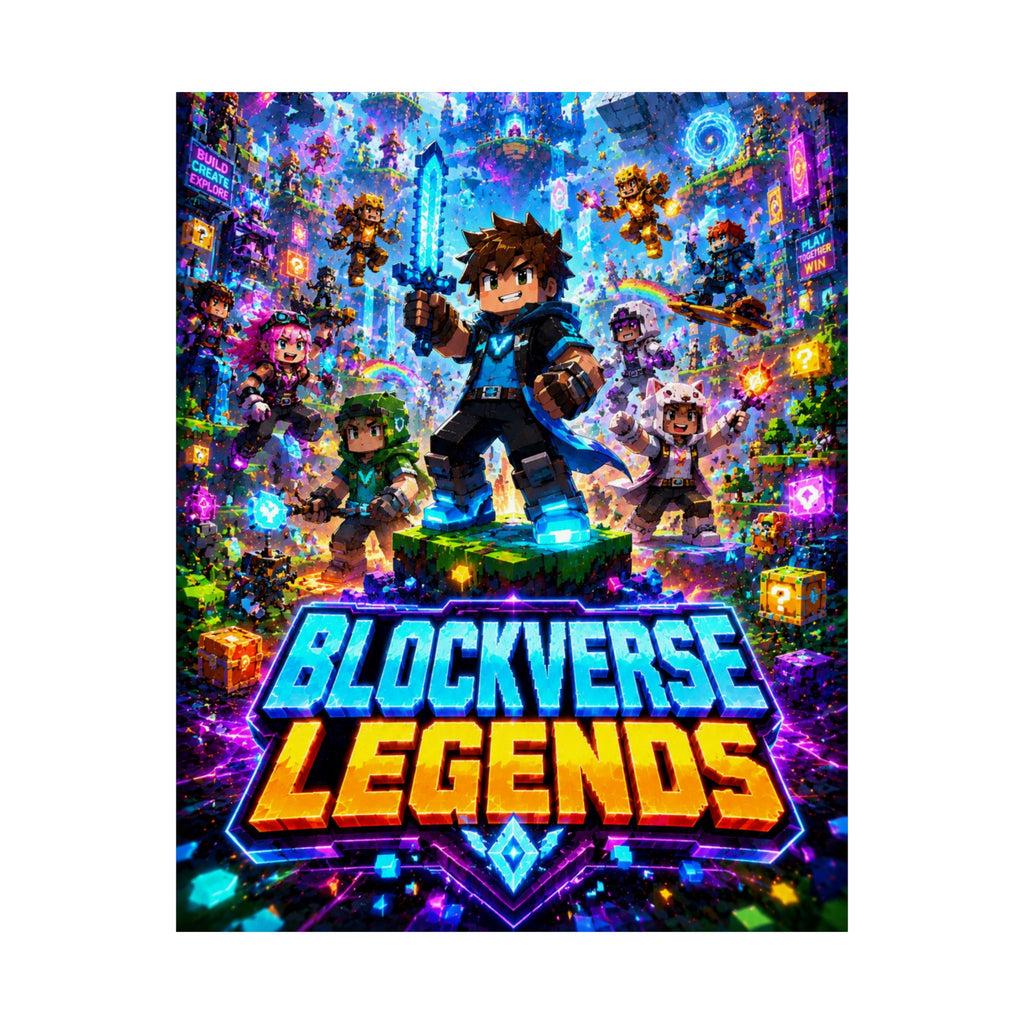 Blockverse Legends Gaming Poster — Colorful Gaming Art