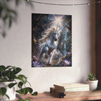 Majestic White Unicorn Poster | Matte Vertical Fantasy Wall Art