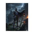 Dark Knight Fantasy Poster — Vertical Medieval Warrior Wall Art