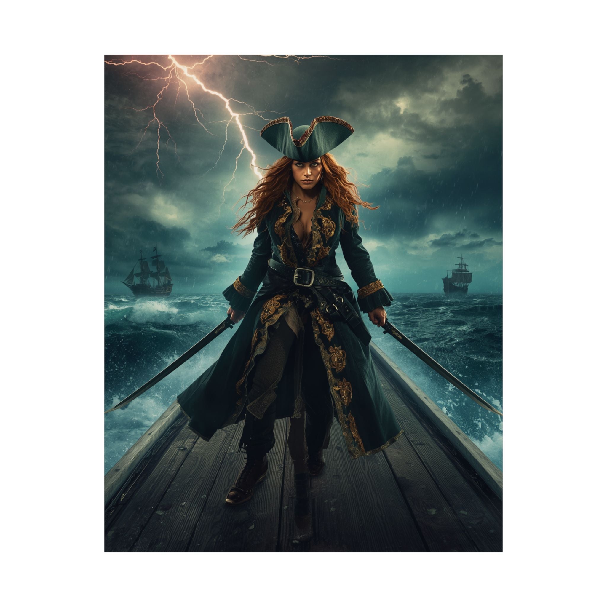 Pirate Captain Poster — Stormy Seas Adventure Wall Art